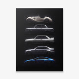 Bloodline German coupe generation evolution lineage canvas wall art