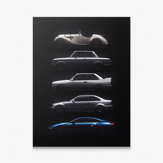 Bloodline German coupe generation evolution lineage canvas wall art