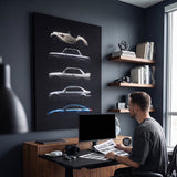 Bloodline German coupe generation evolution lineage canvas wall art in a styled study