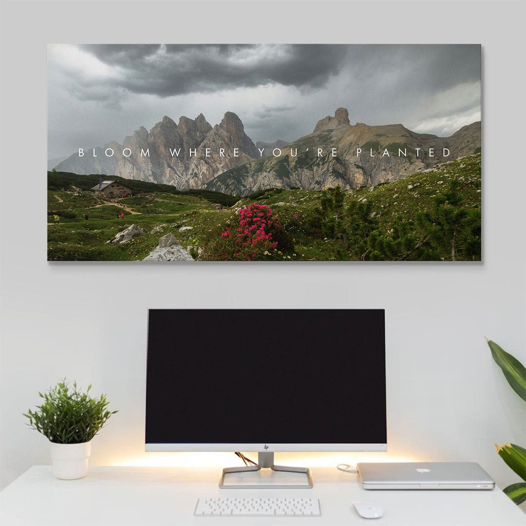 Bloom Where You’re Planted motivational canvas wall art