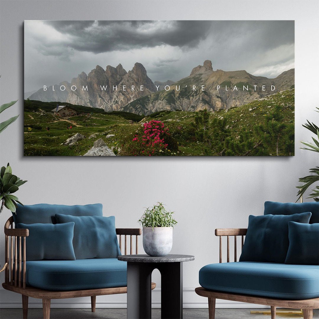 Bloom Where You’re Planted motivational canvas wall art