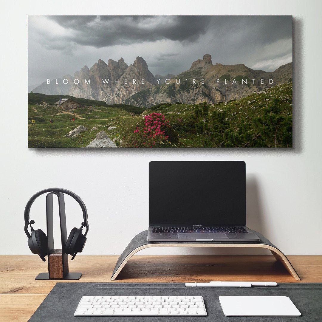 Bloom Where You’re Planted motivational canvas wall art