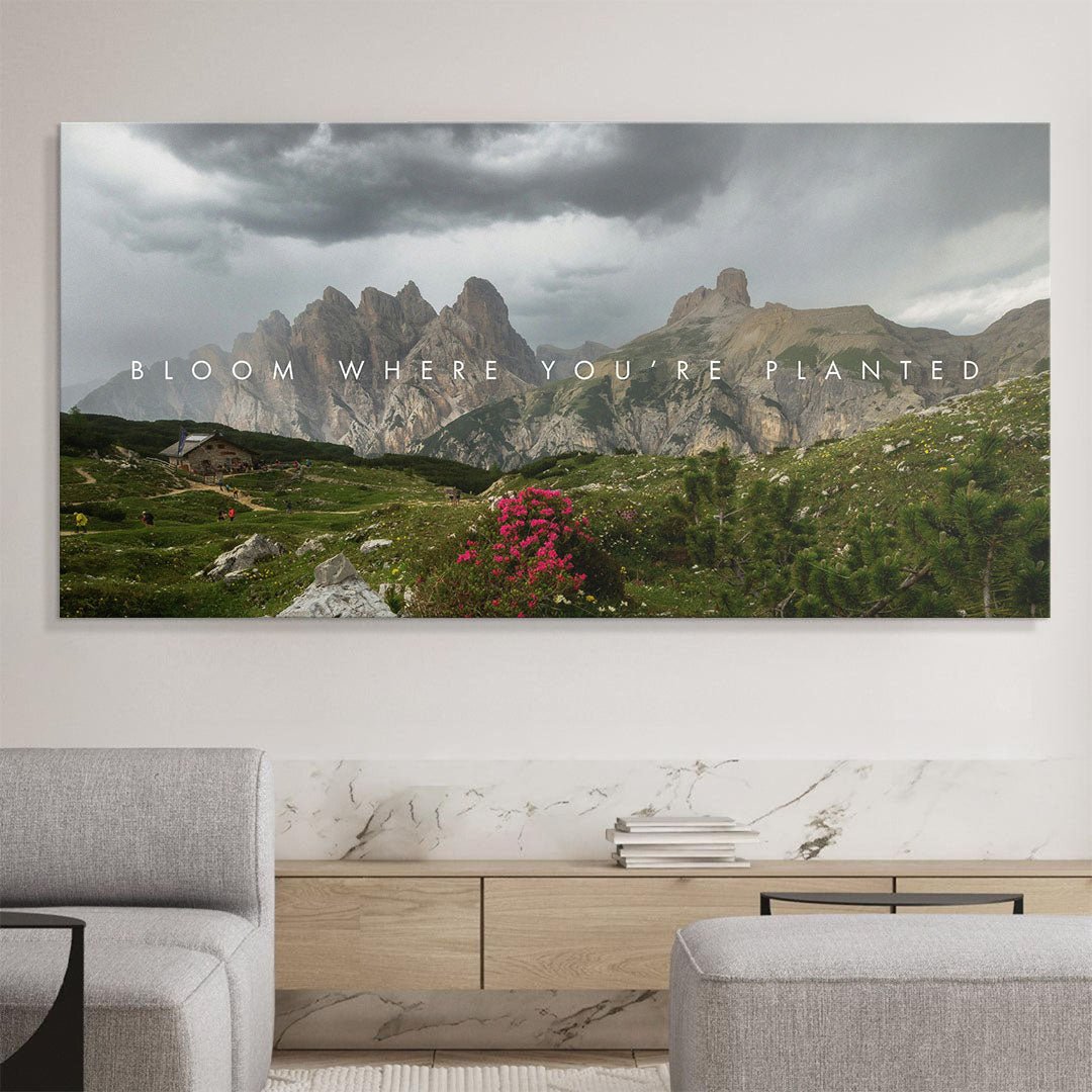 Bloom Where You’re Planted motivational canvas wall art
