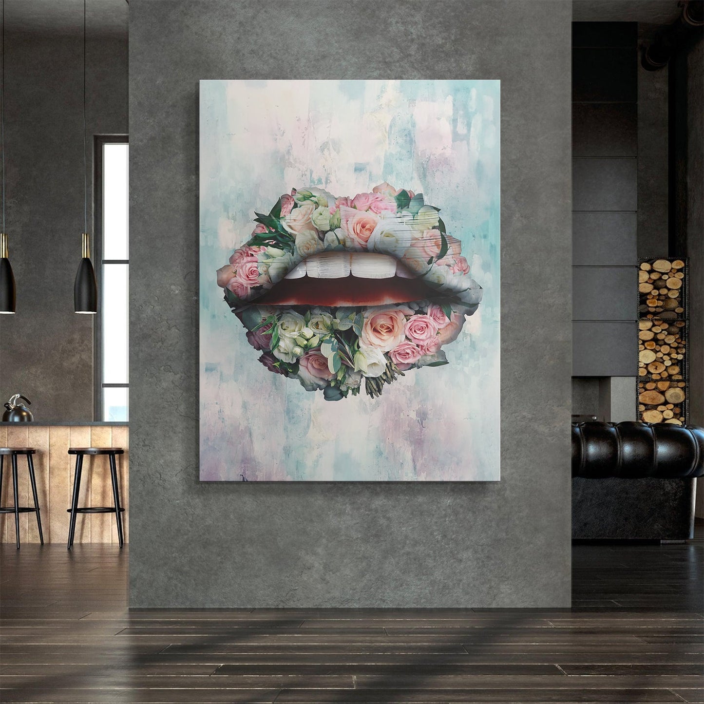 Bouquet Lips canvas art