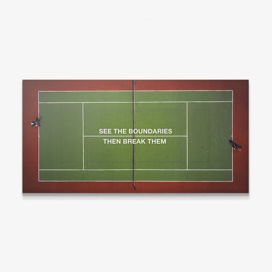 Break Boundaries Match tennis canvas wall art print