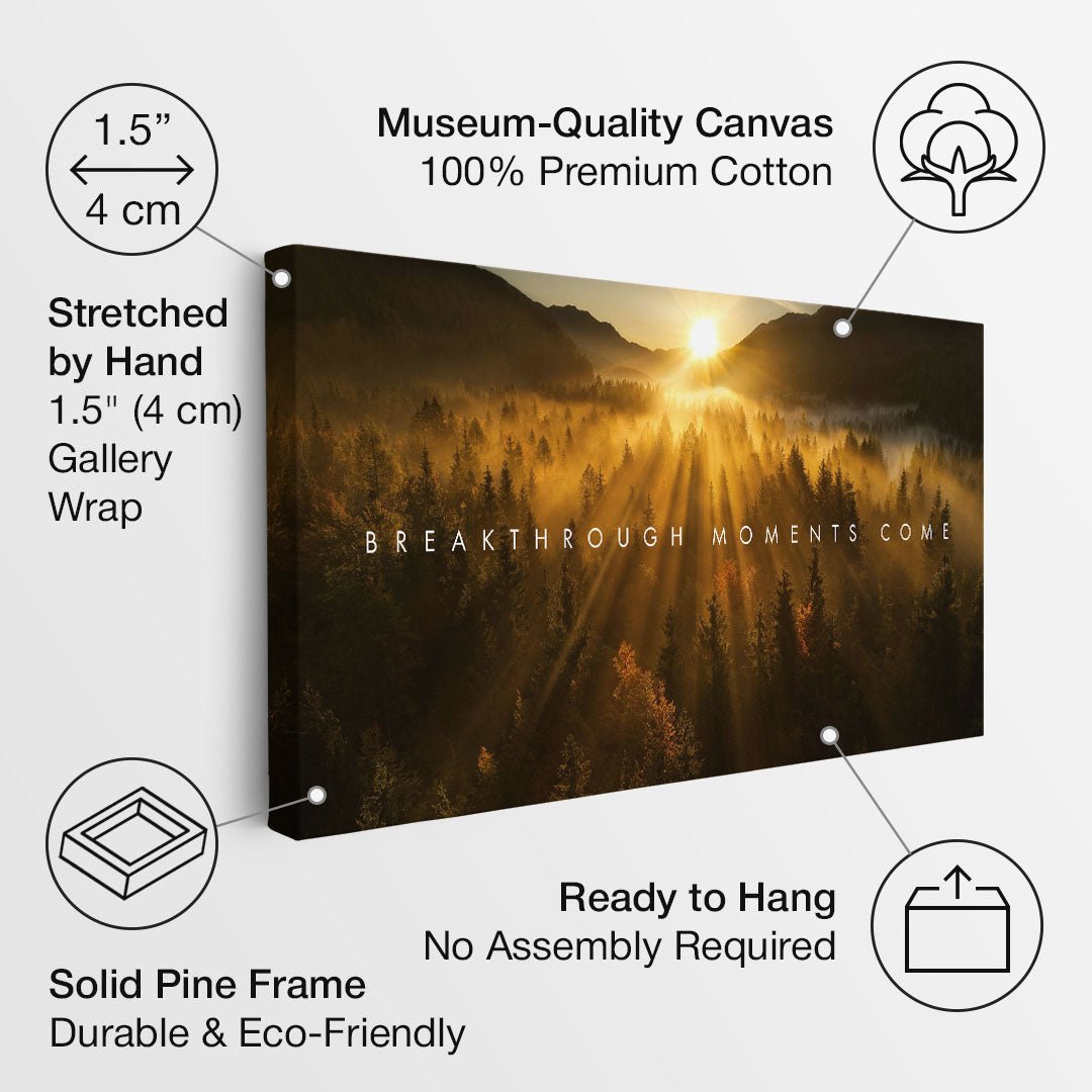 Breakthrough Moments Come motivational canvas wall art
