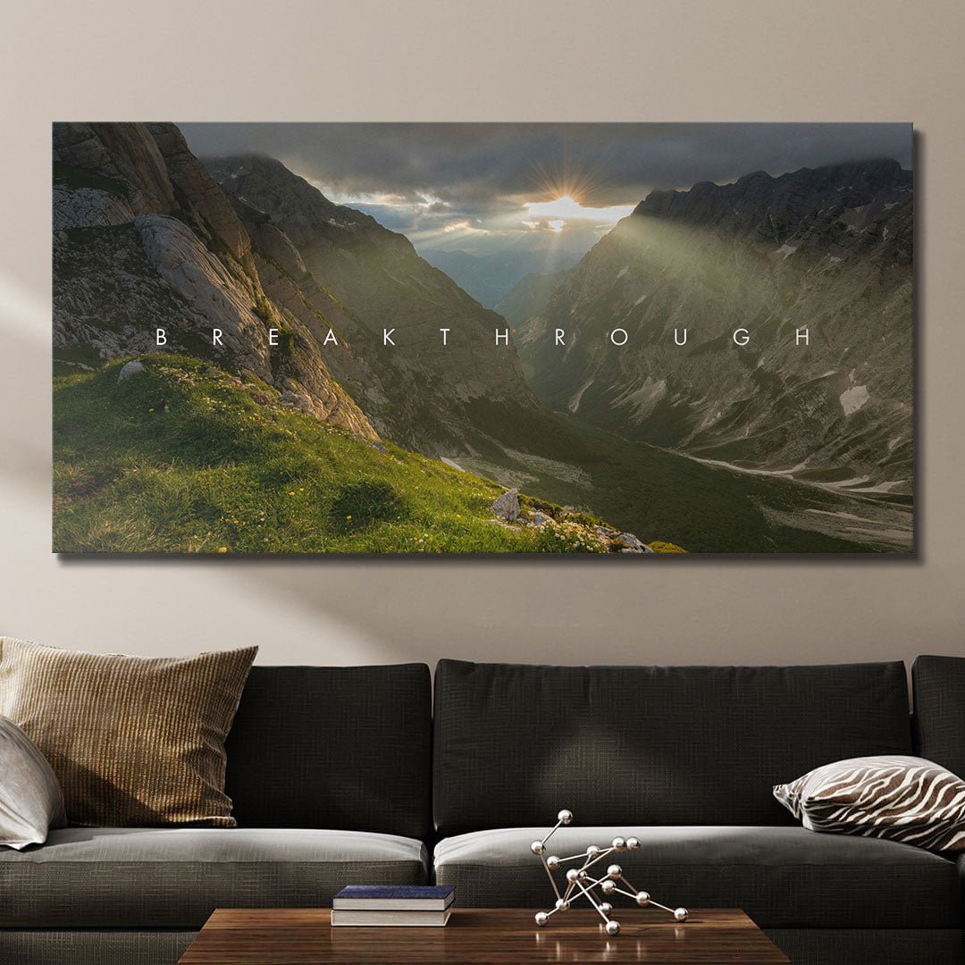 Breakthrough motivational canvas wall art