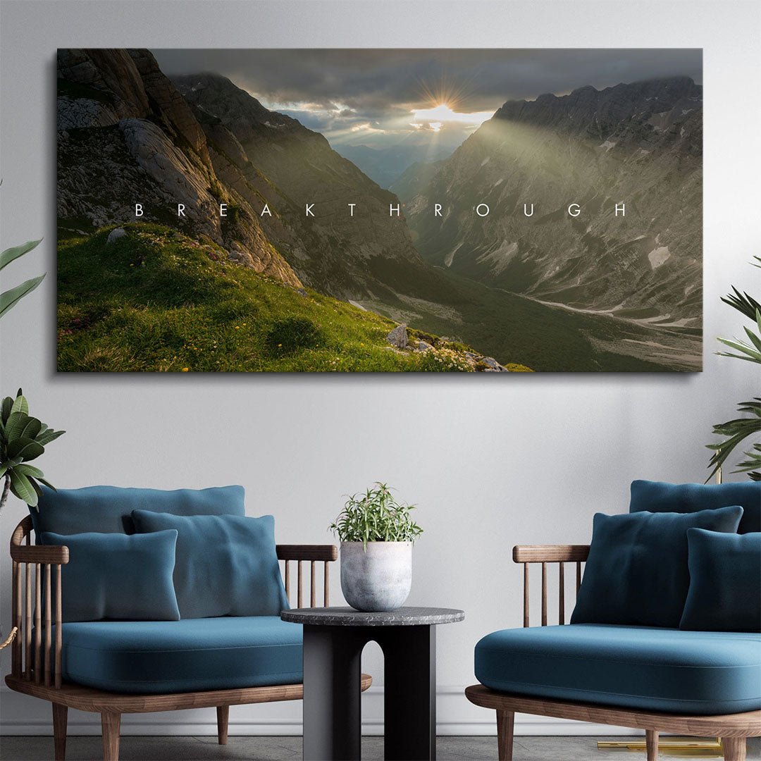 Breakthrough motivational canvas wall art