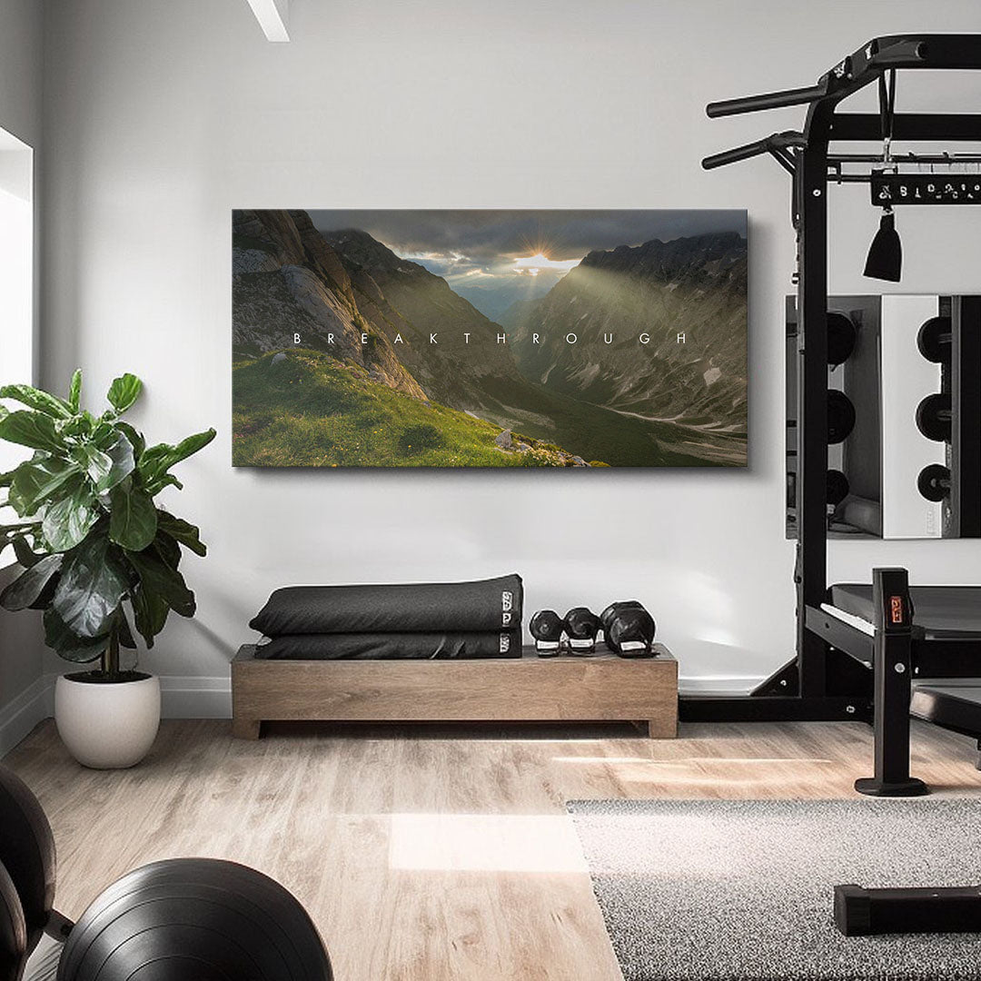 Breakthrough motivational canvas wall art