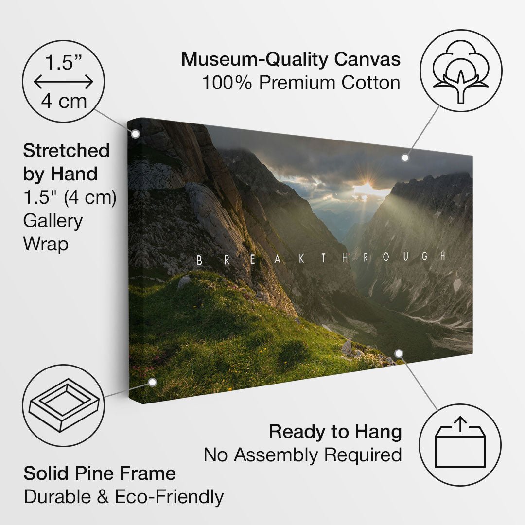 Breakthrough motivational canvas wall art