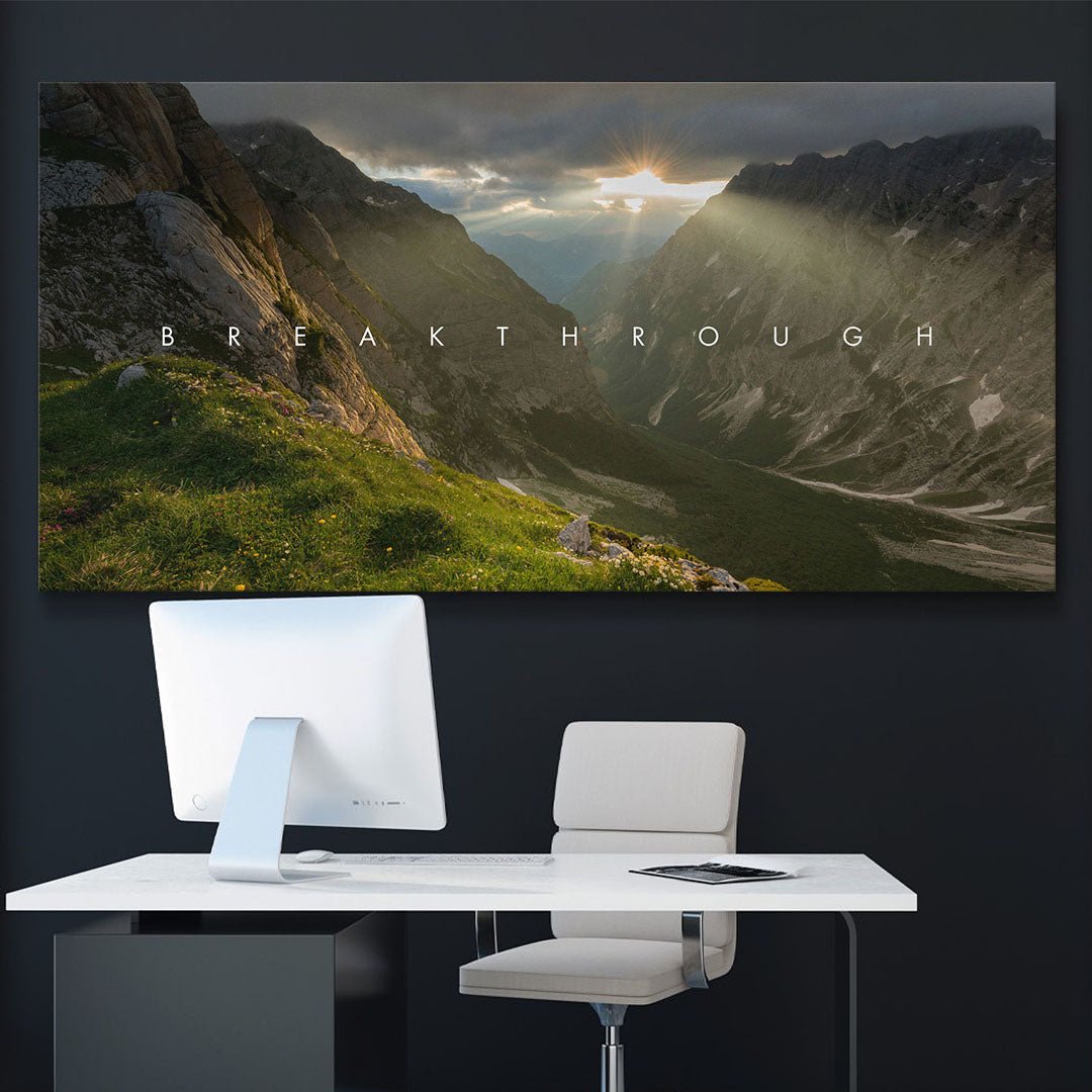 Breakthrough motivational canvas wall art