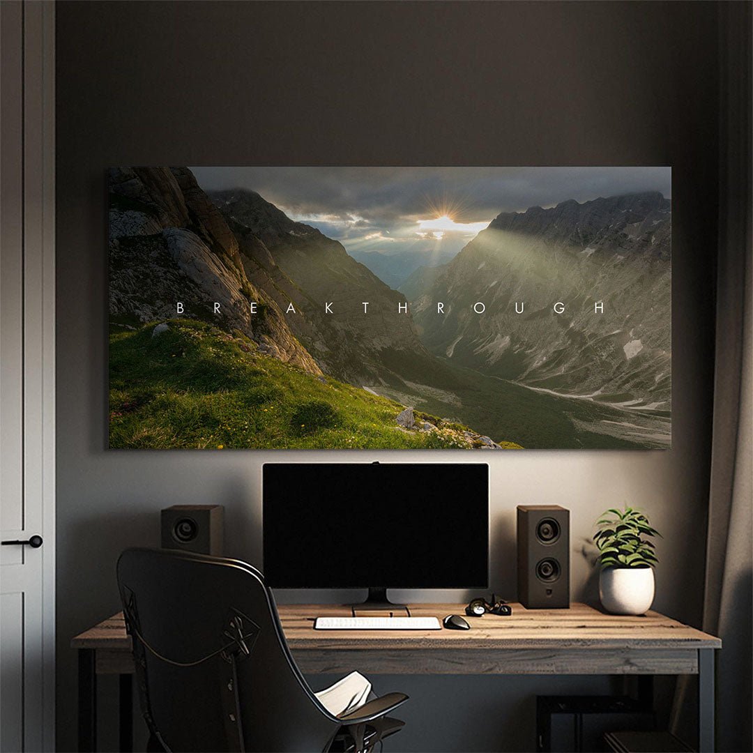 Breakthrough motivational canvas wall art