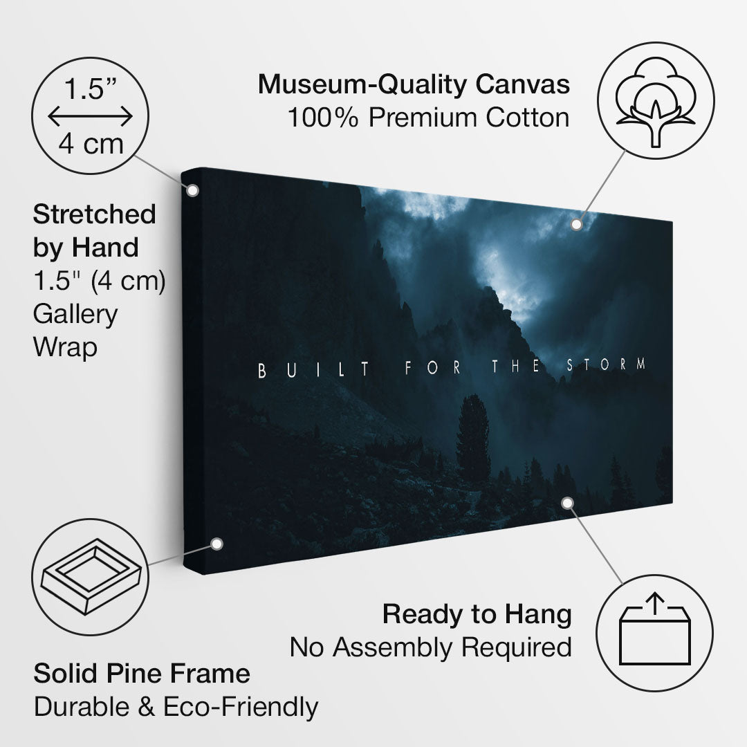 Built for the Storm motivational canvas wall art