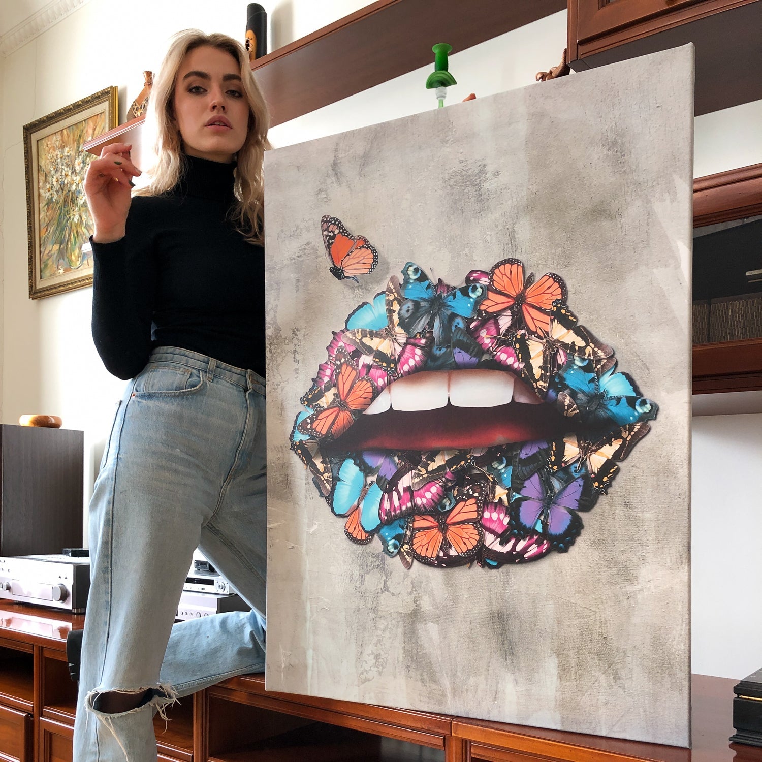 Butterfly Lips canvas art