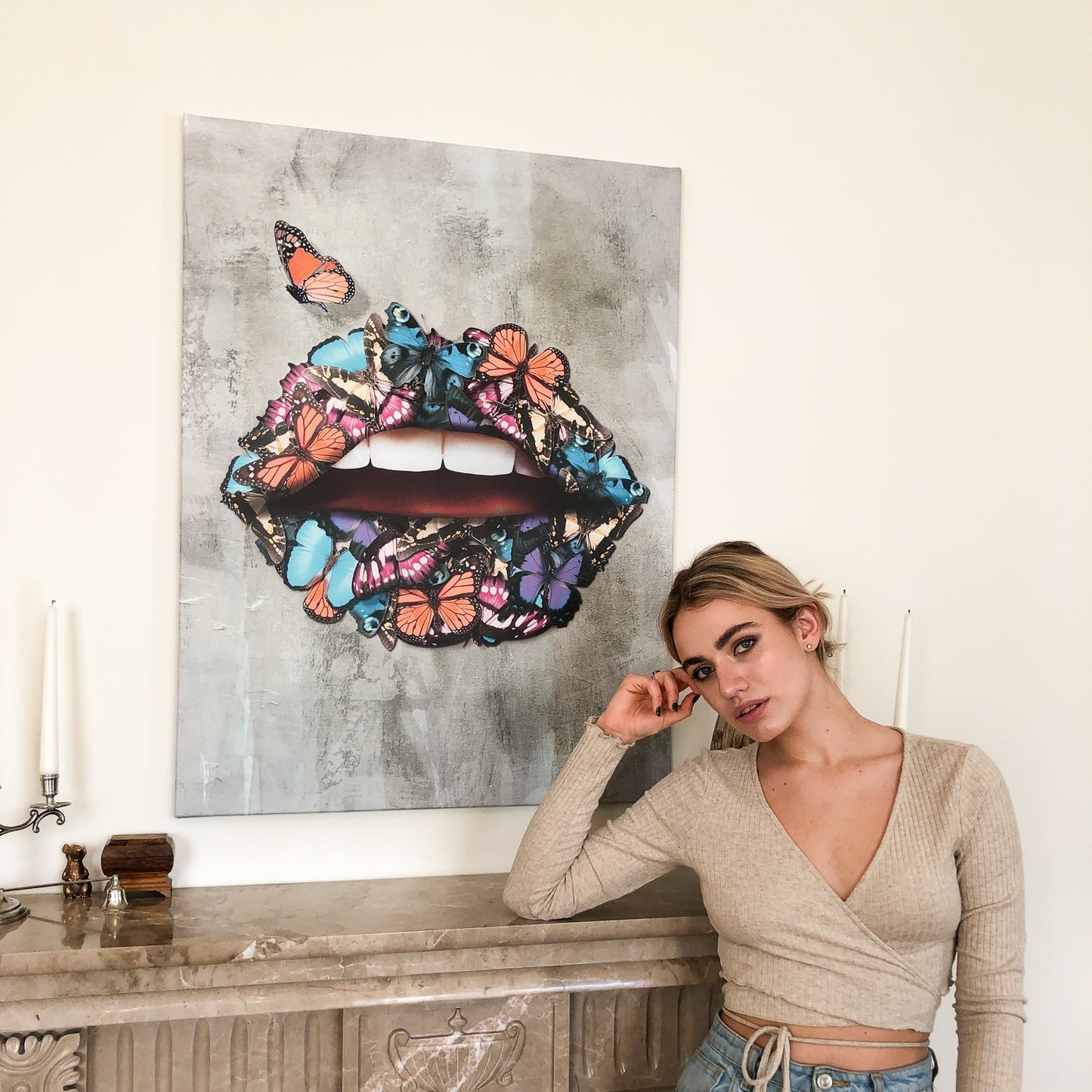 Butterfly Lips canvas art