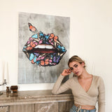 Butterfly Lips canvas wall art