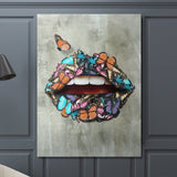 Butterfly Lips canvas wall art