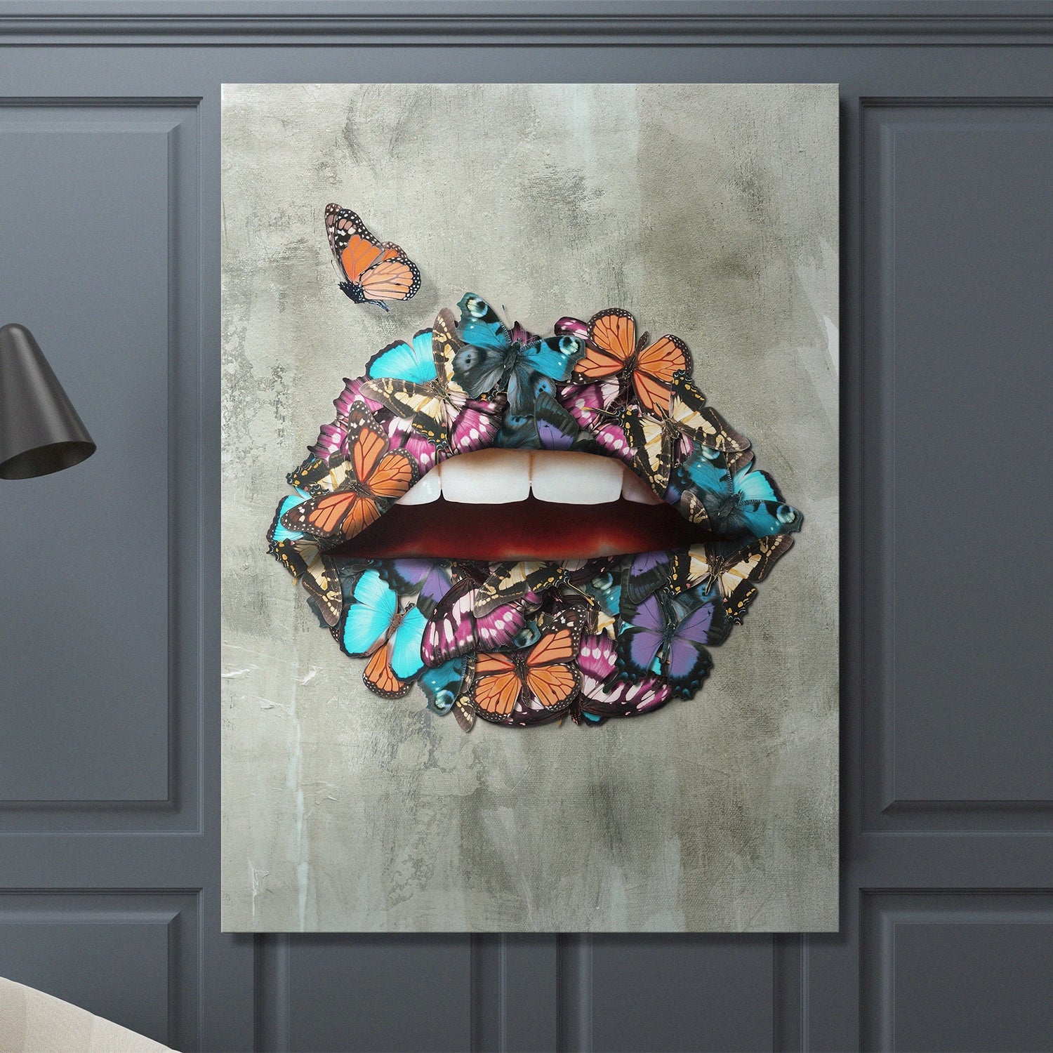 Butterfly Lips canvas wall art