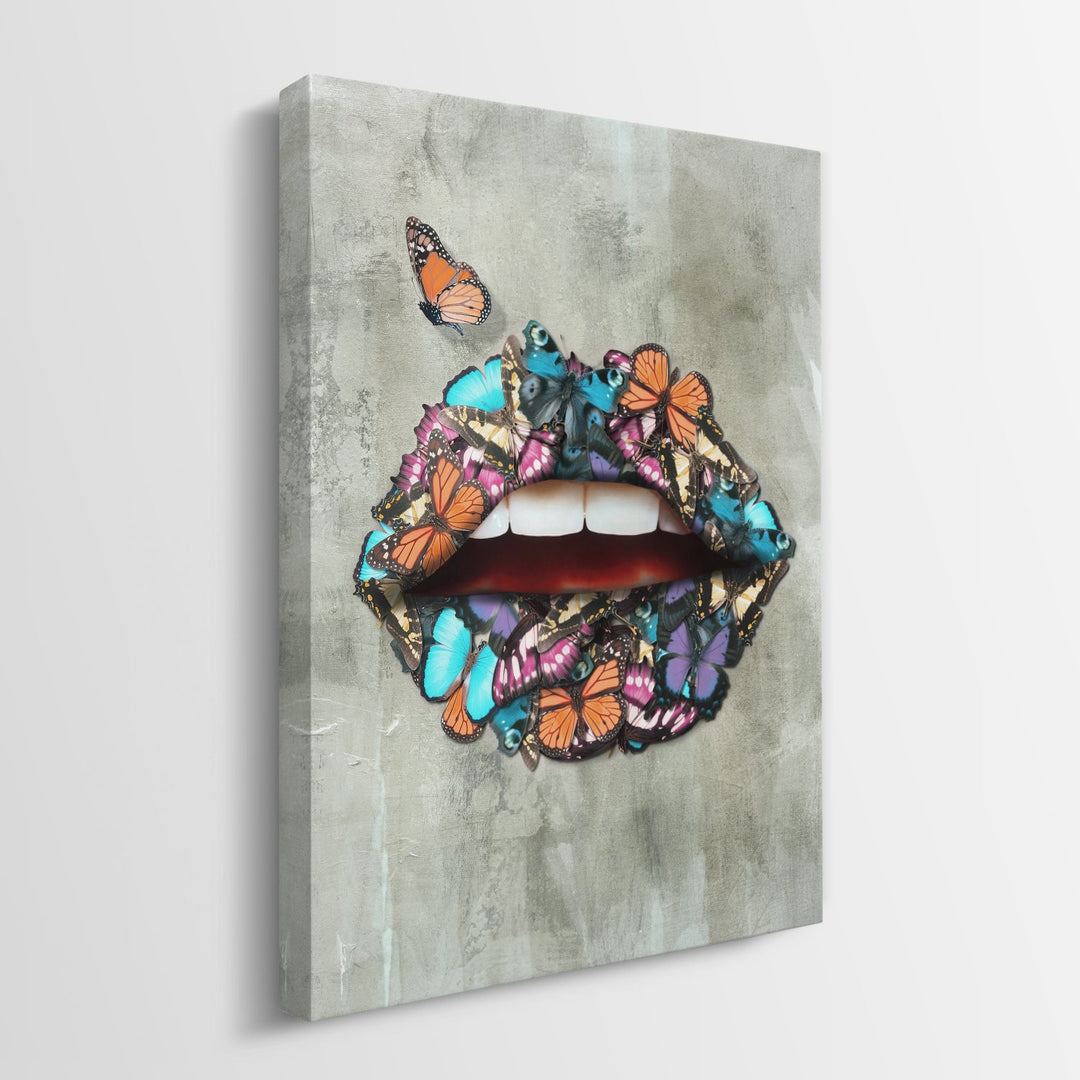 Butterfly Lips canvas wall art