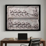 Boss Vs Leader Slab leadership canvas wall art in a modern home office