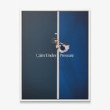 Calm Under Pressure tennis canvas print in a white floating frame