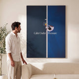 Person admiring the Calm Under Pressure tennis canvas print in a styled interior
