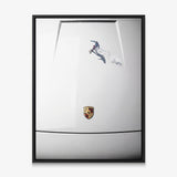 Car Boarding canvas in a black floating frame