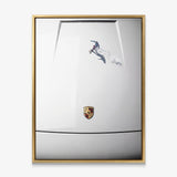 Car Boarding canvas in a gold floating frame