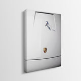 Side view of the Car Boarding gallery-wrapped canvas showing the mirrored print edge