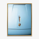 Car Dive canvas in a gold floating frame