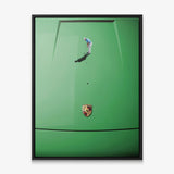 Car Putt canvas in a black floating frame