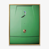 Car Putt canvas in a gold floating frame
