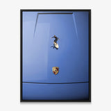 Car Surfing canvas in a black floating frame