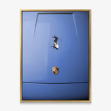 Car Surfing canvas in a gold floating frame