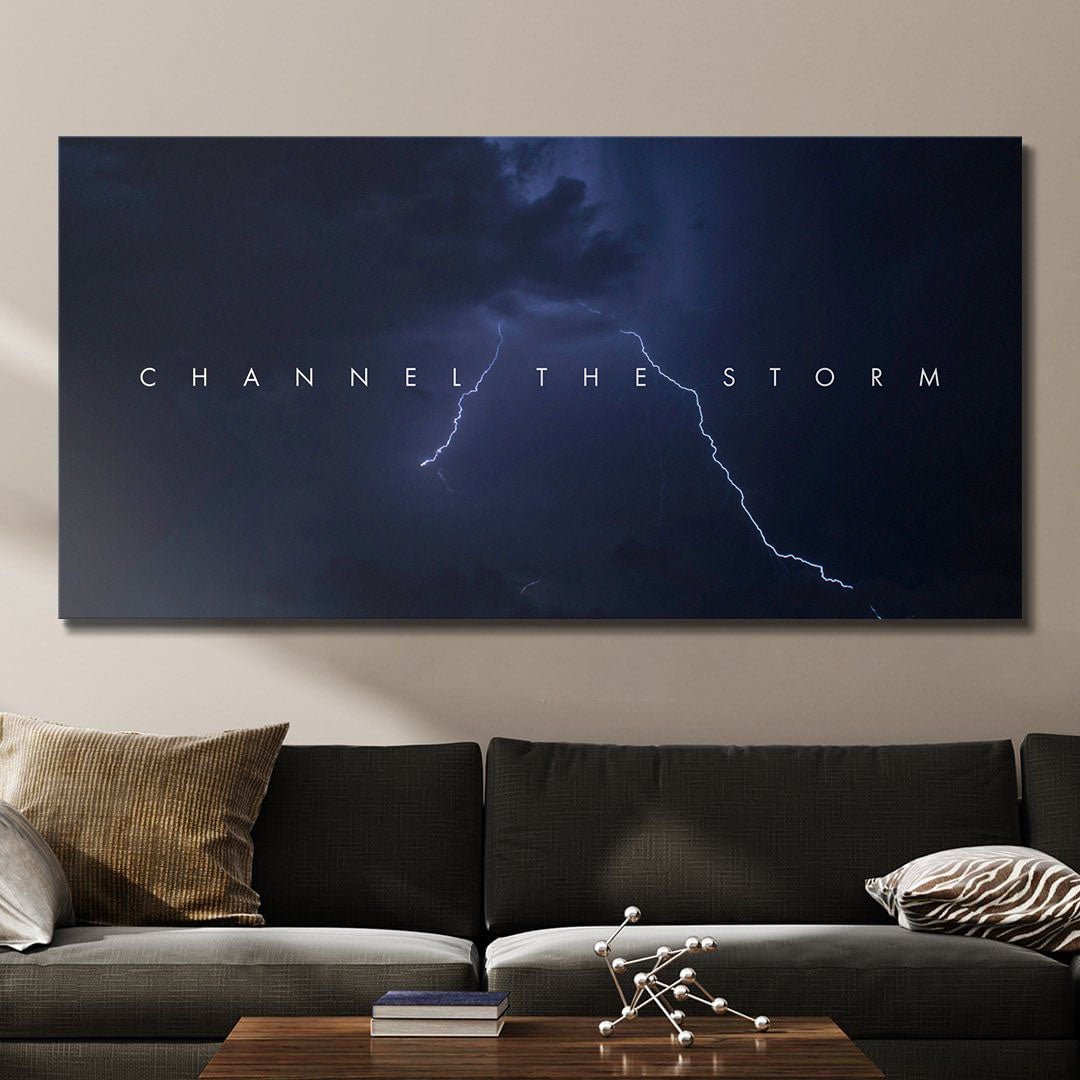 Channel the Storm motivational canvas wall art