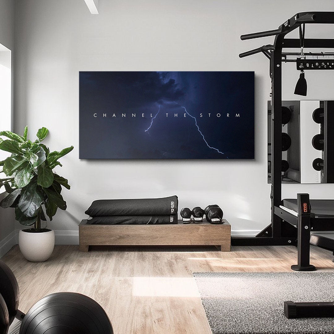 Channel the Storm motivational canvas wall art