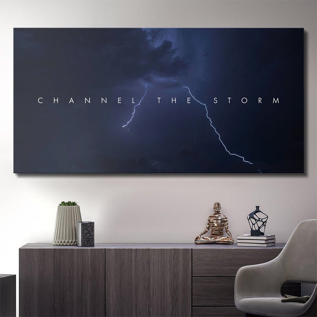 Channel the Storm motivational canvas wall art