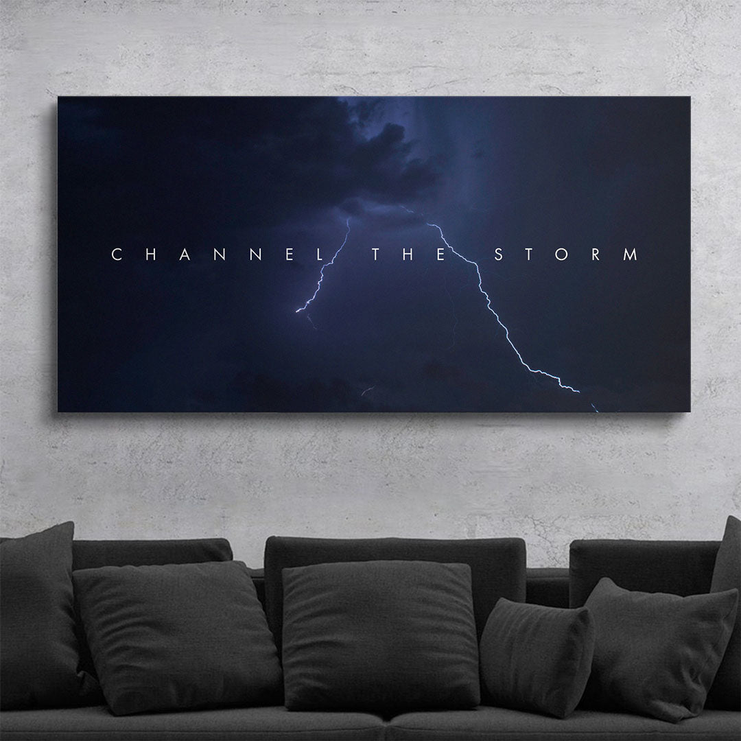 Channel the Storm motivational canvas wall art