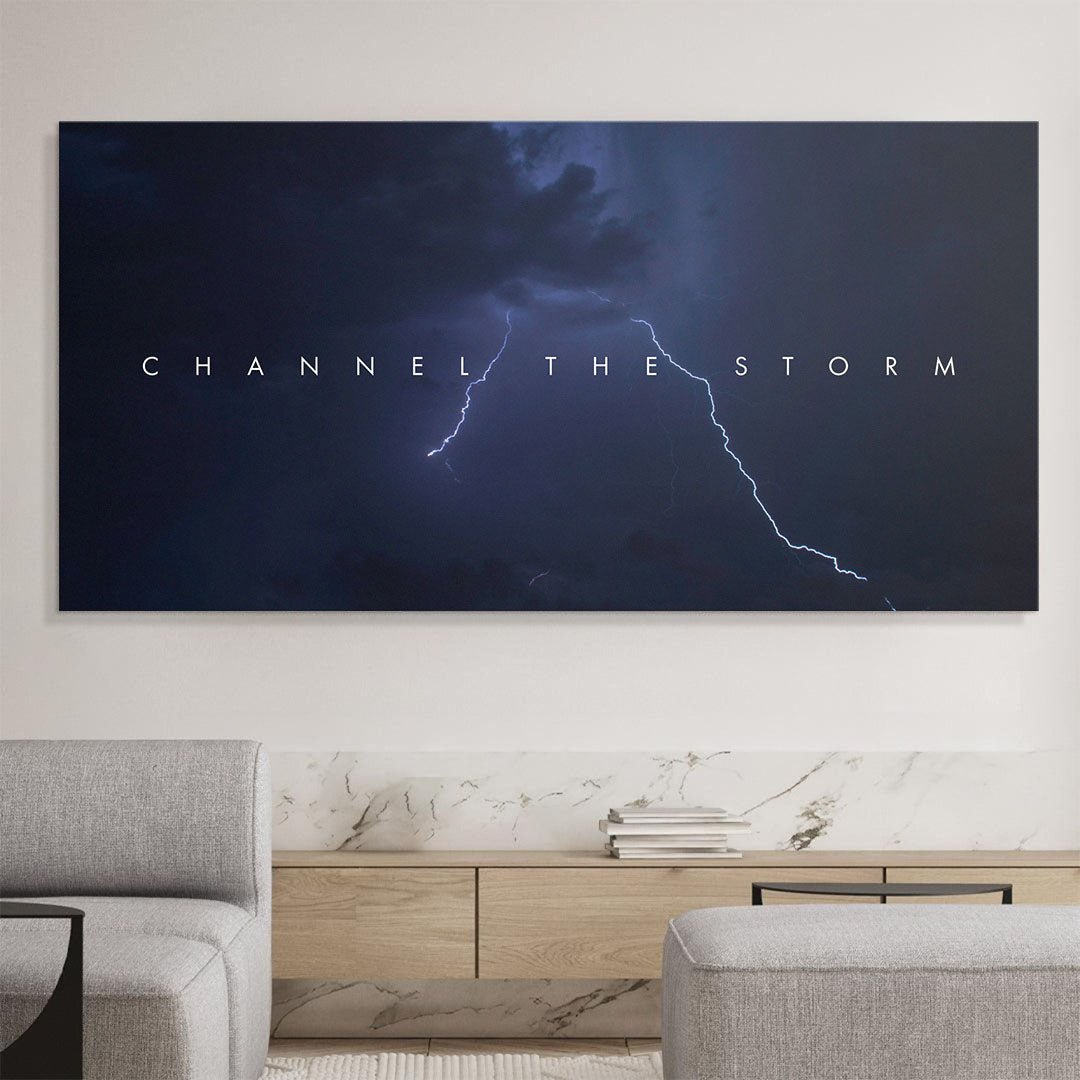 Channel the Storm motivational canvas wall art