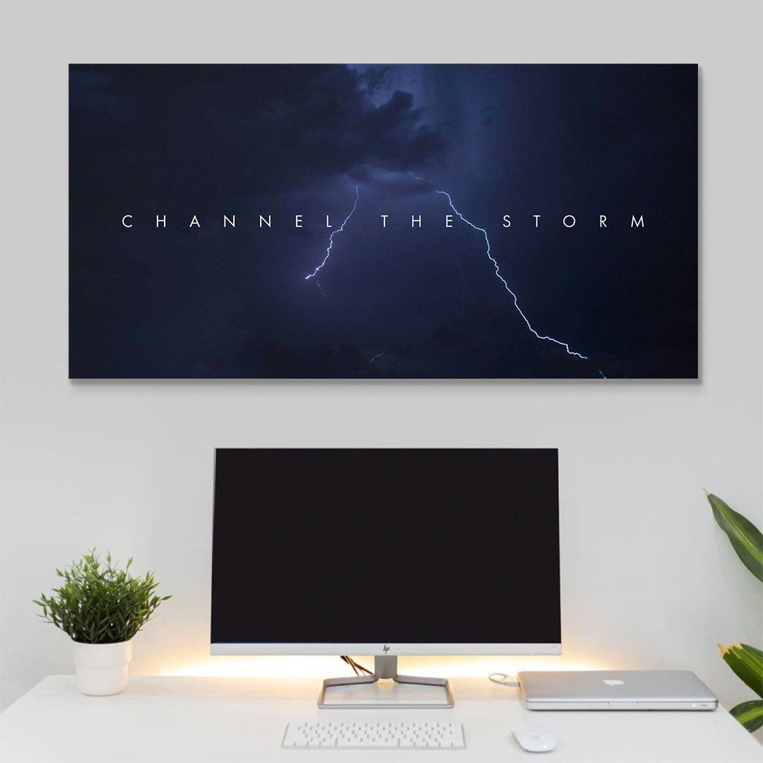 Channel the Storm motivational canvas wall art