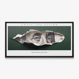 Chase The Vision Franklin canvas in a black floating frame