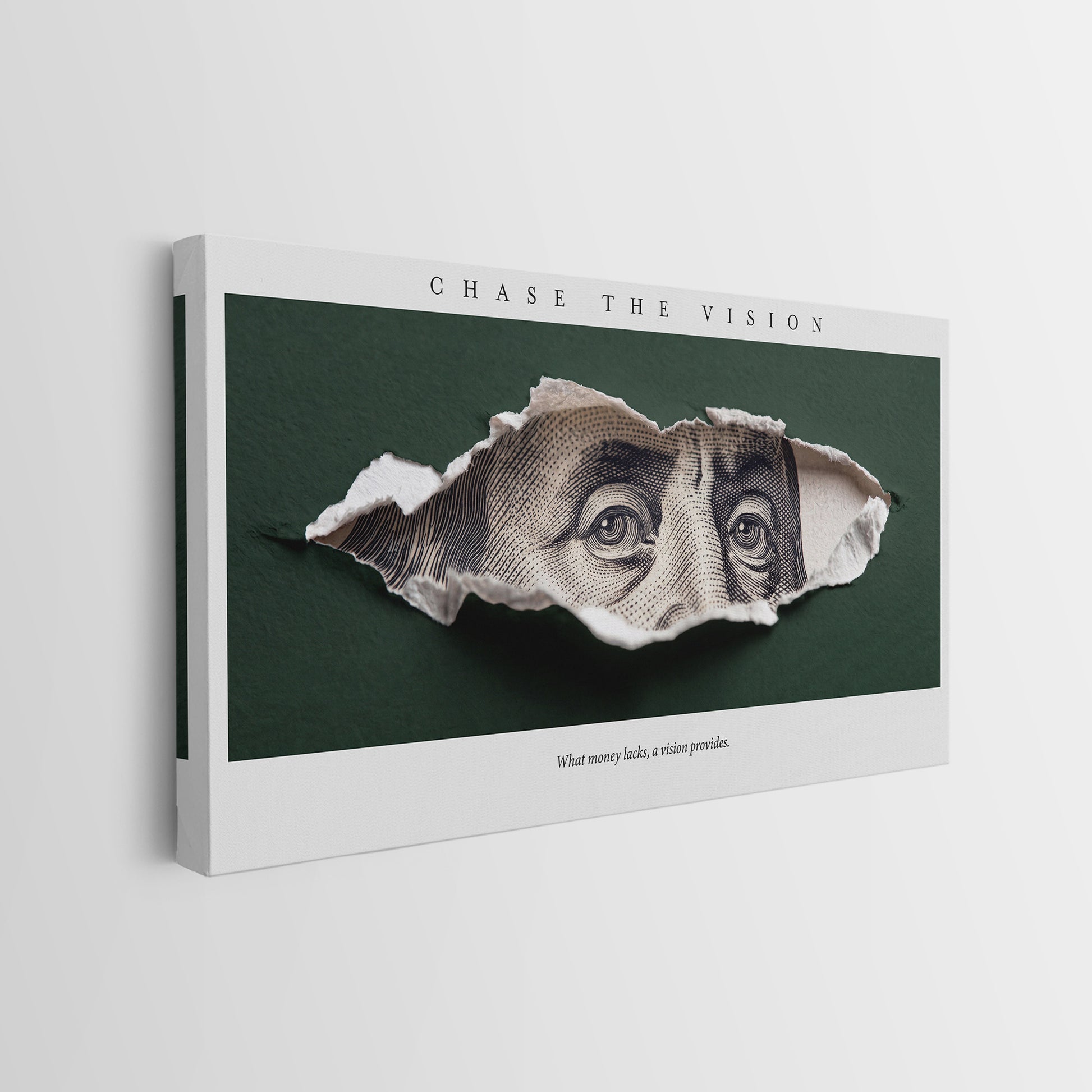 Chase The Vision Franklin gallery wrapped canvas, side view
