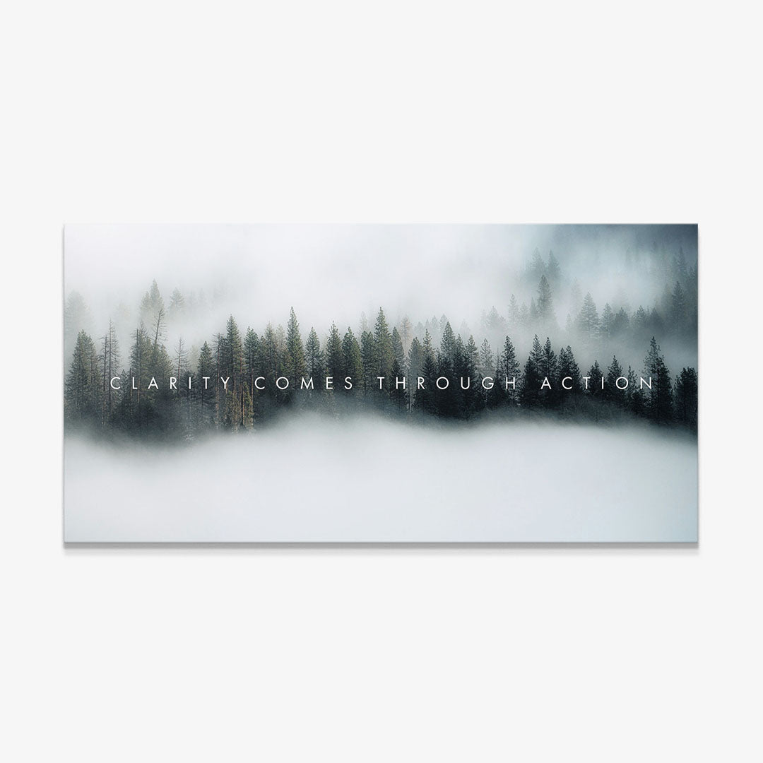 Clarity Comes Through Action motivational canvas wall art