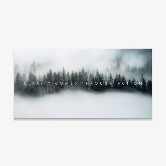 Clarity Comes Through Action motivational canvas wall art