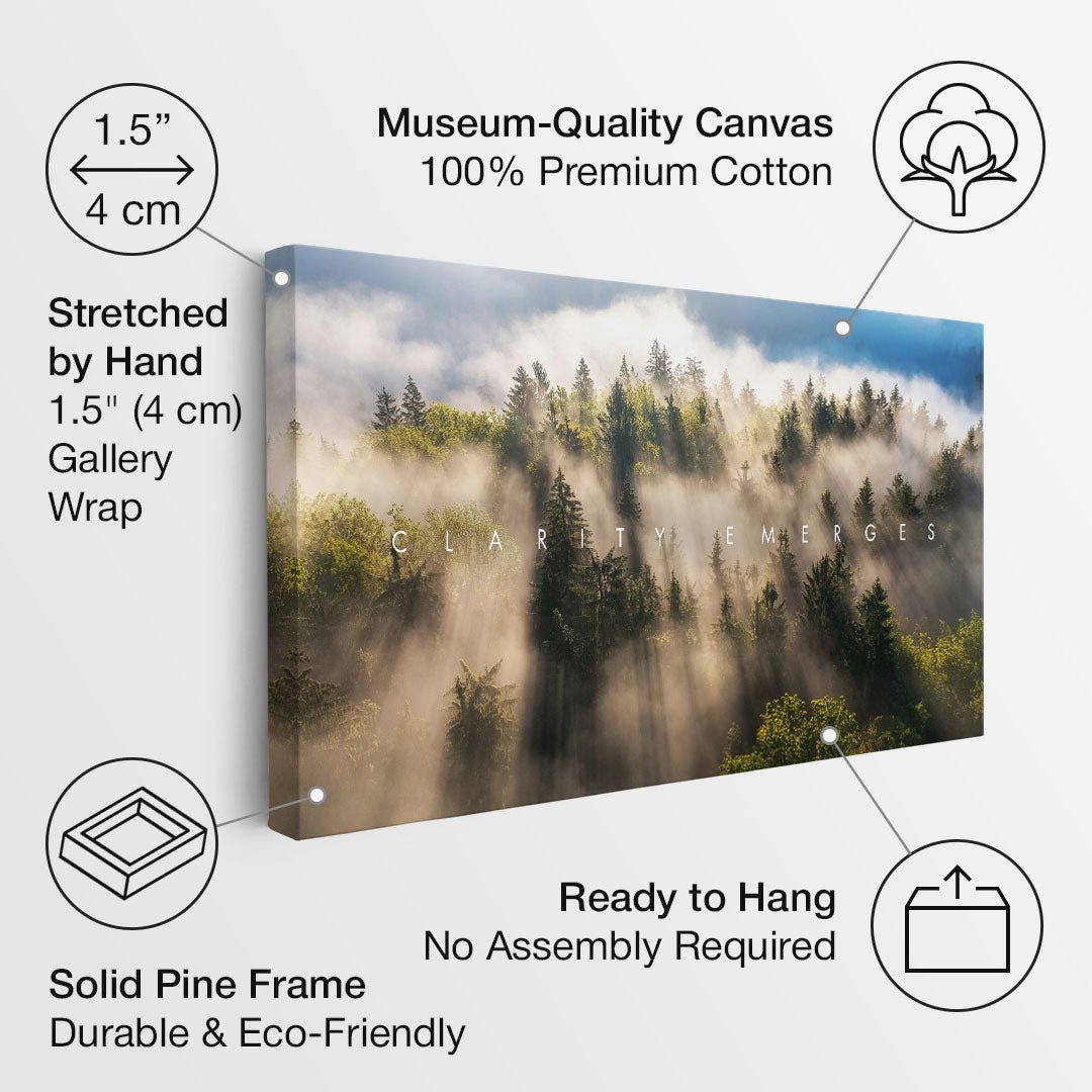 Clarity Emerges motivational canvas wall art