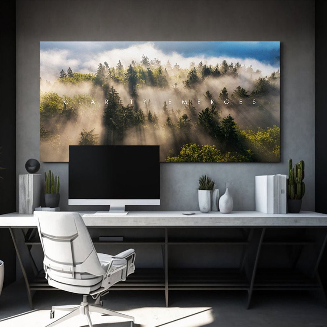 Clarity Emerges motivational canvas wall art