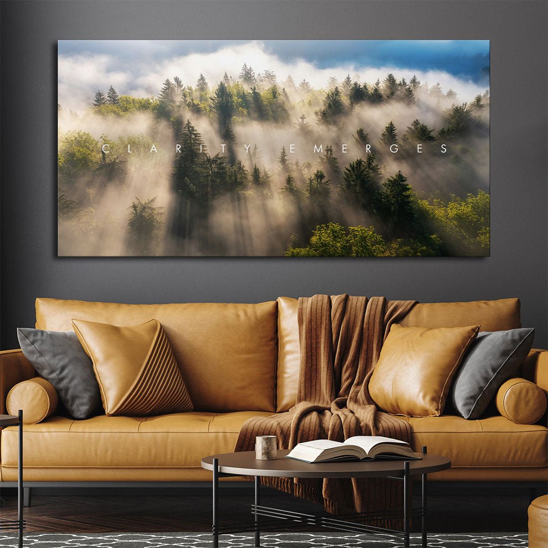 Clarity Emerges motivational canvas wall art