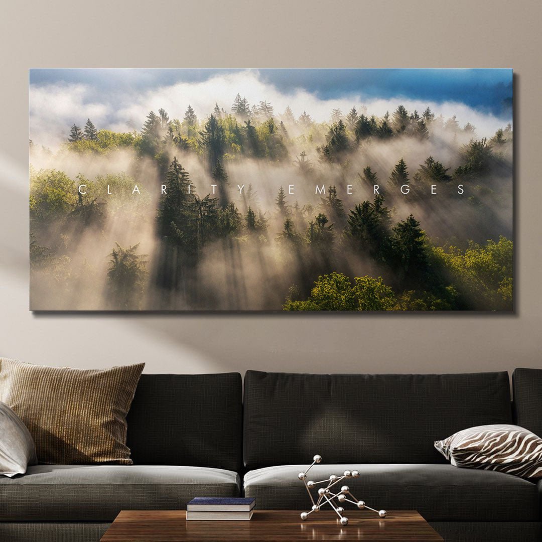 Clarity Emerges motivational canvas wall art