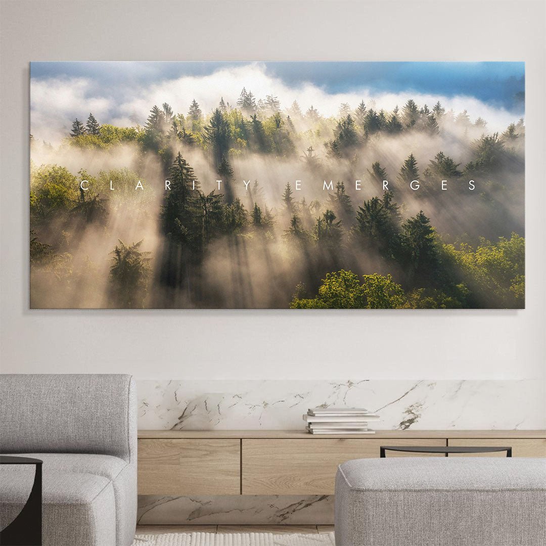 Clarity Emerges motivational canvas wall art