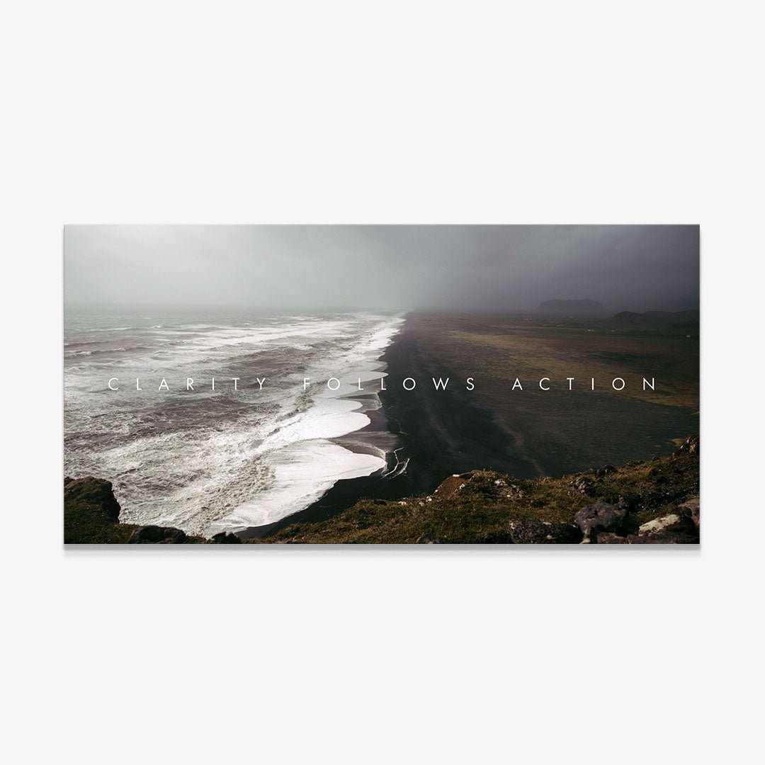 Clarity Follows Action canvas wall art